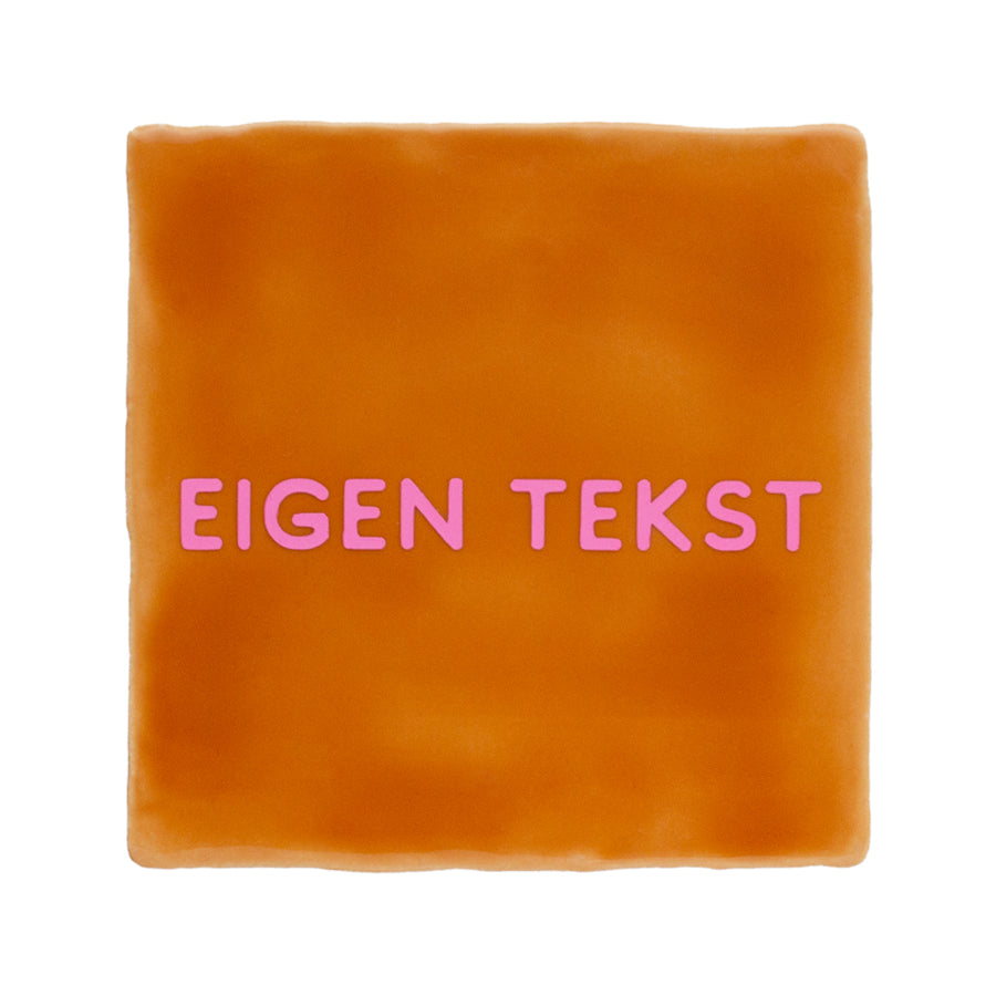 maatwerk quote tegel met eigen tekst of logo ronde letter 4