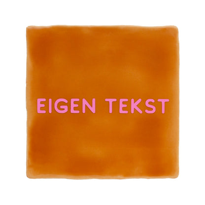 maatwerk quote tegel met eigen tekst of logo ronde letter 4