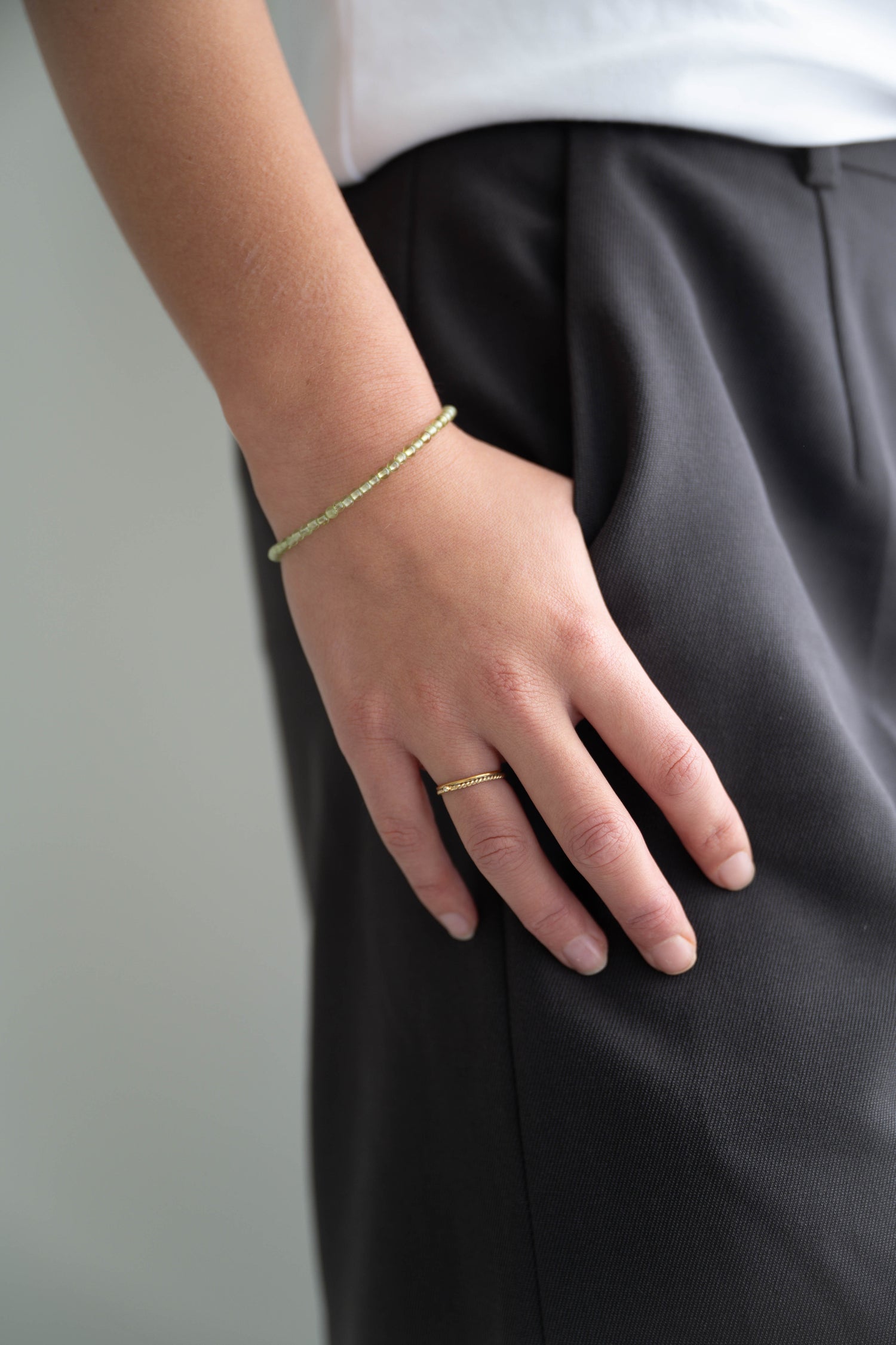 groen peridoot edelsteen kralen armbandje om damespols