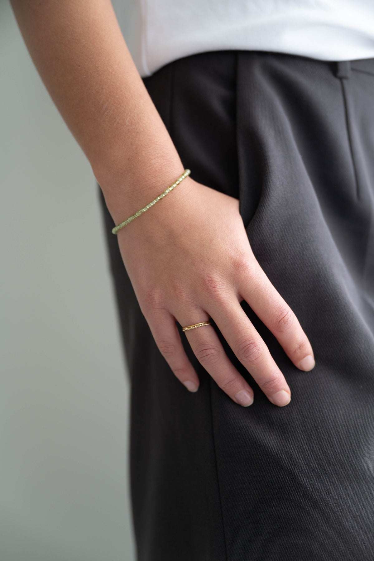 groen peridoot edelsteen kralen armbandje om damespols