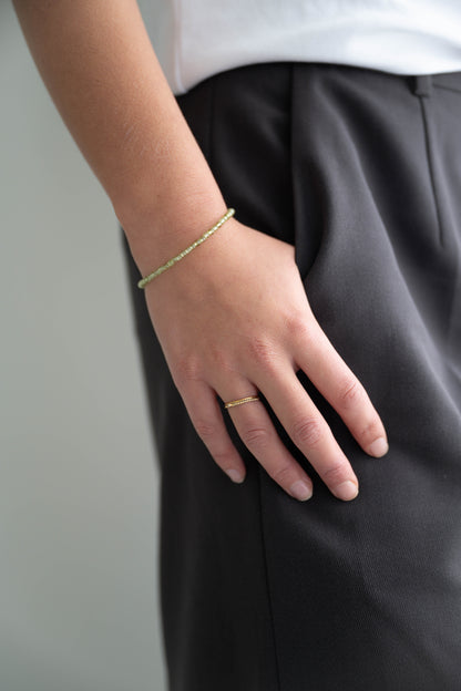 groen peridoot edelsteen kralen armbandje om damespols