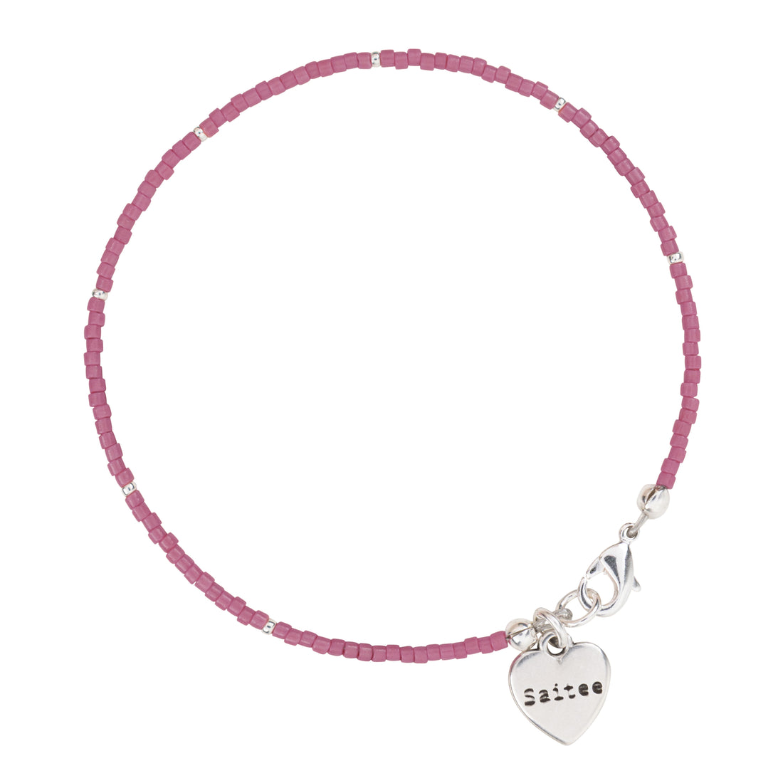 roze kralenarmbandje met hartje