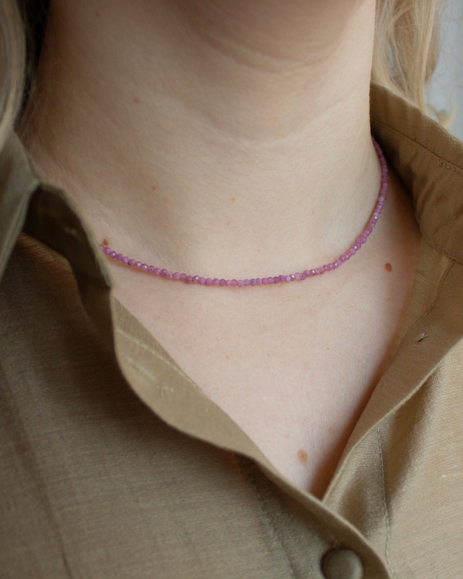 Robijn edelsteen kettinkje