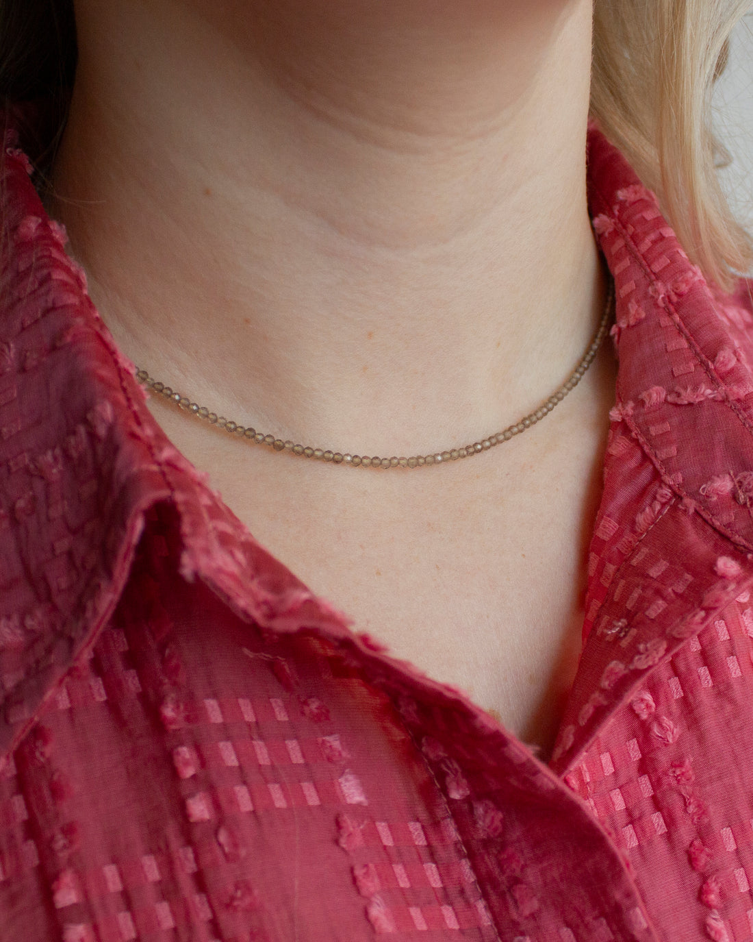 Rookkwarts edelsteen kettinkje