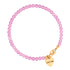 roze kralenarmbandje met goud slotje en hartjes bedel