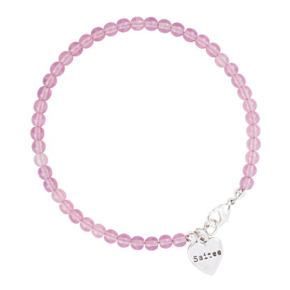 roze kralenarmbandje met hartje