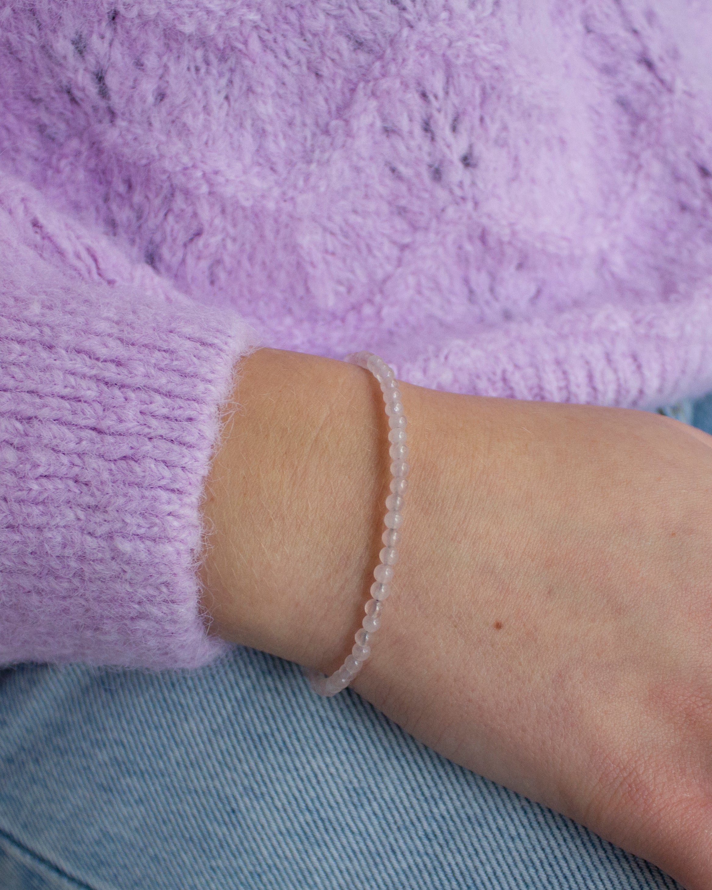 Rozenkwarts edelsteen armbandje