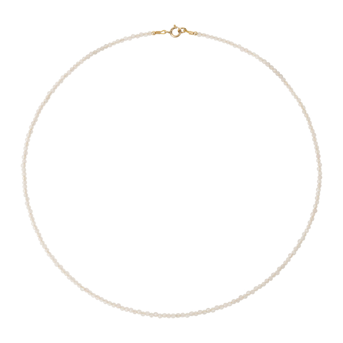 zachtroze fijn kralenkettinkje gemaakt van rozenkwarts edelsteen en gouden slotje