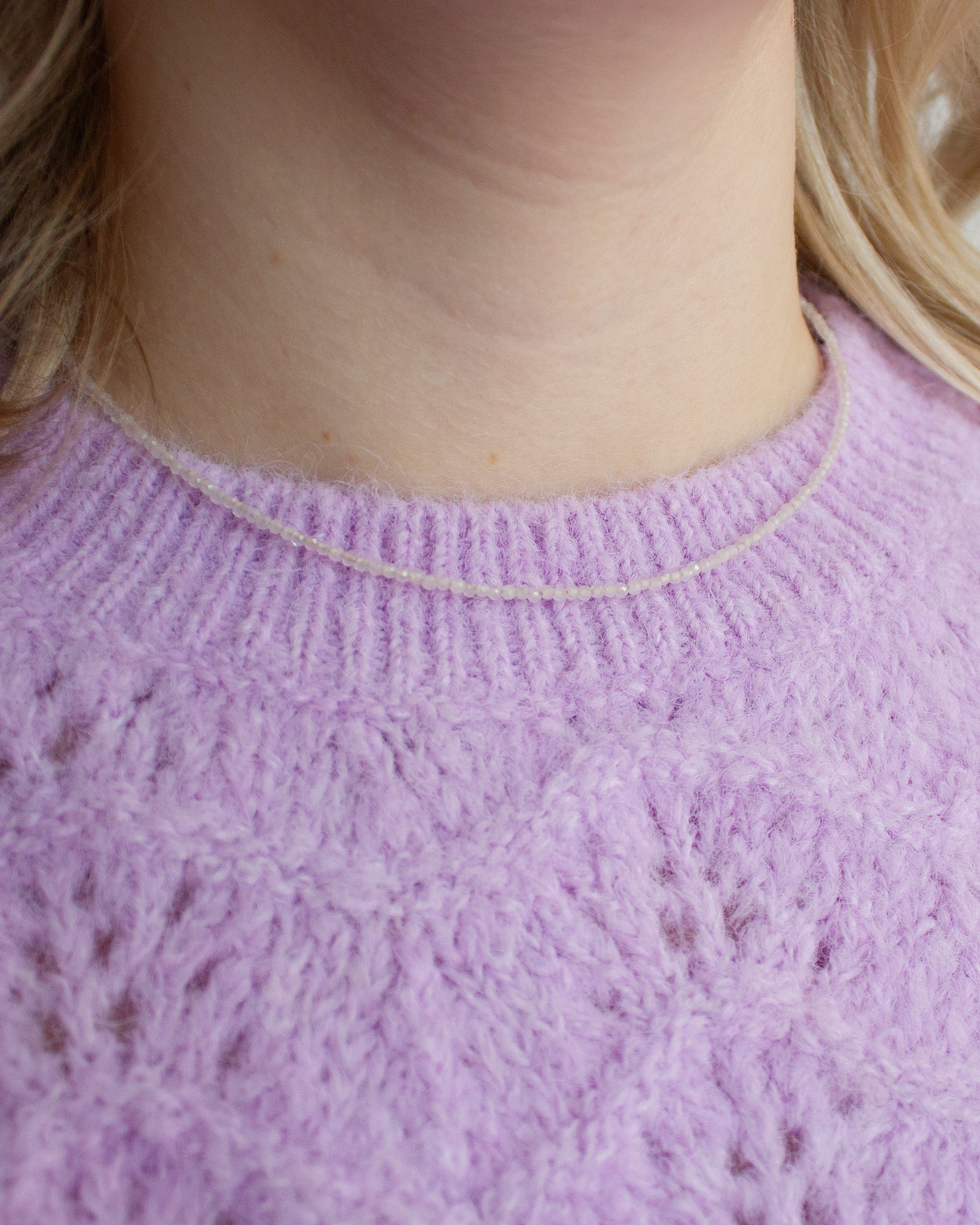 Rozenkwarts edelsteen kettinkje