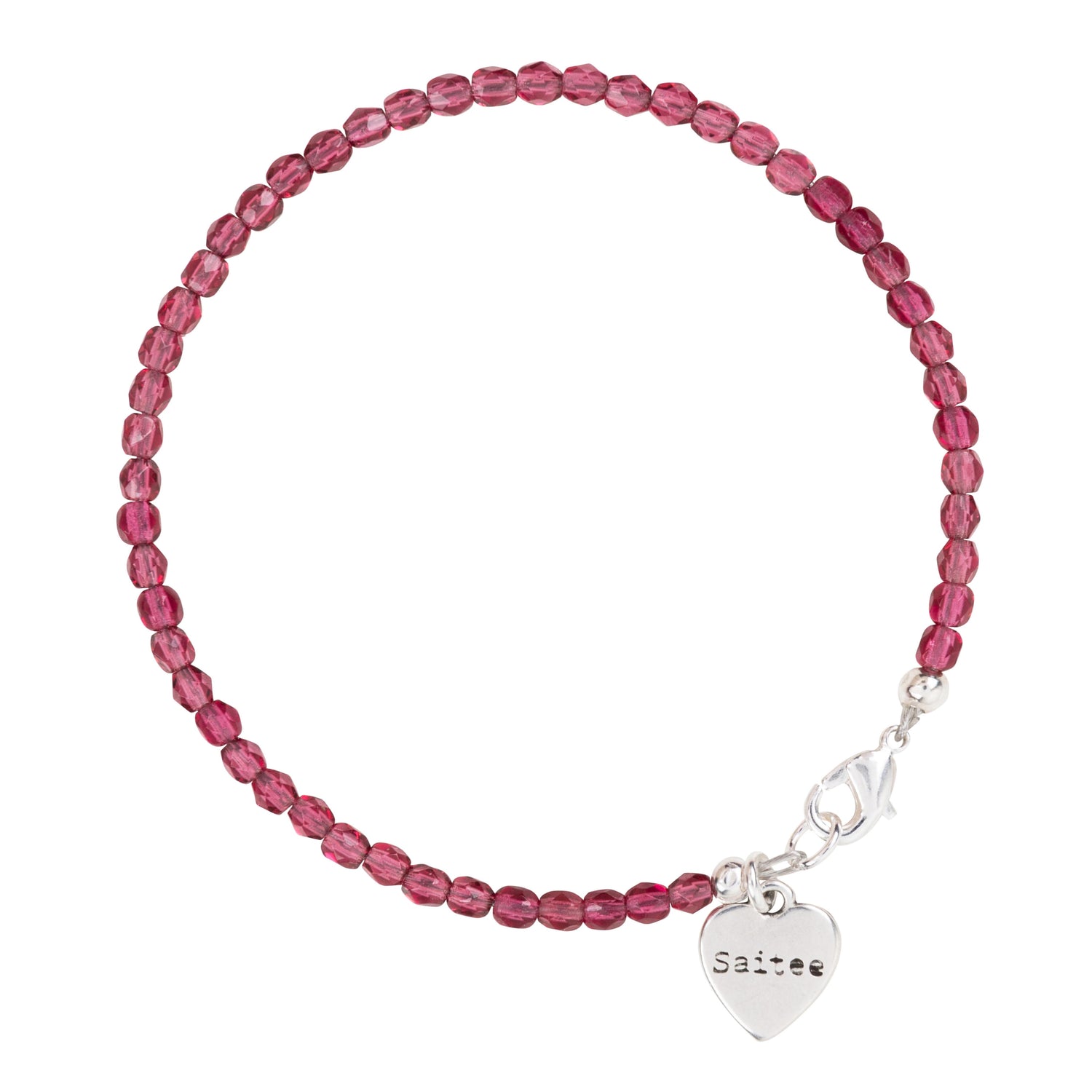 roze kralenarmbandje met hartje