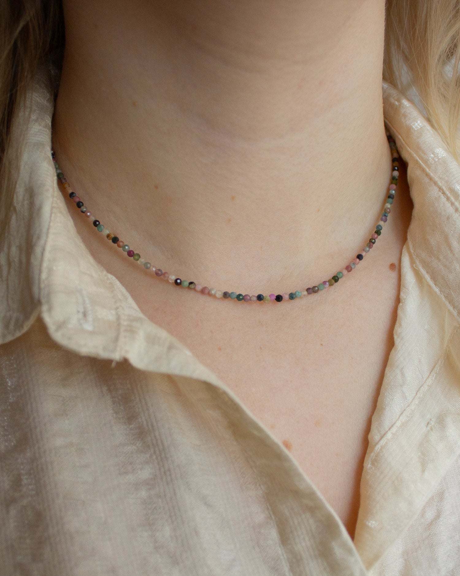 Toermalijn edelsteen kettinkje