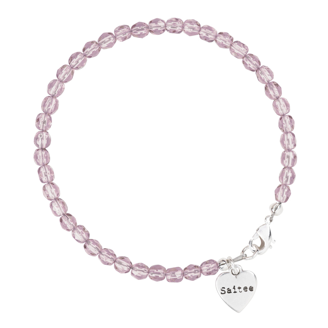 roze kralenarmbandje met hartje