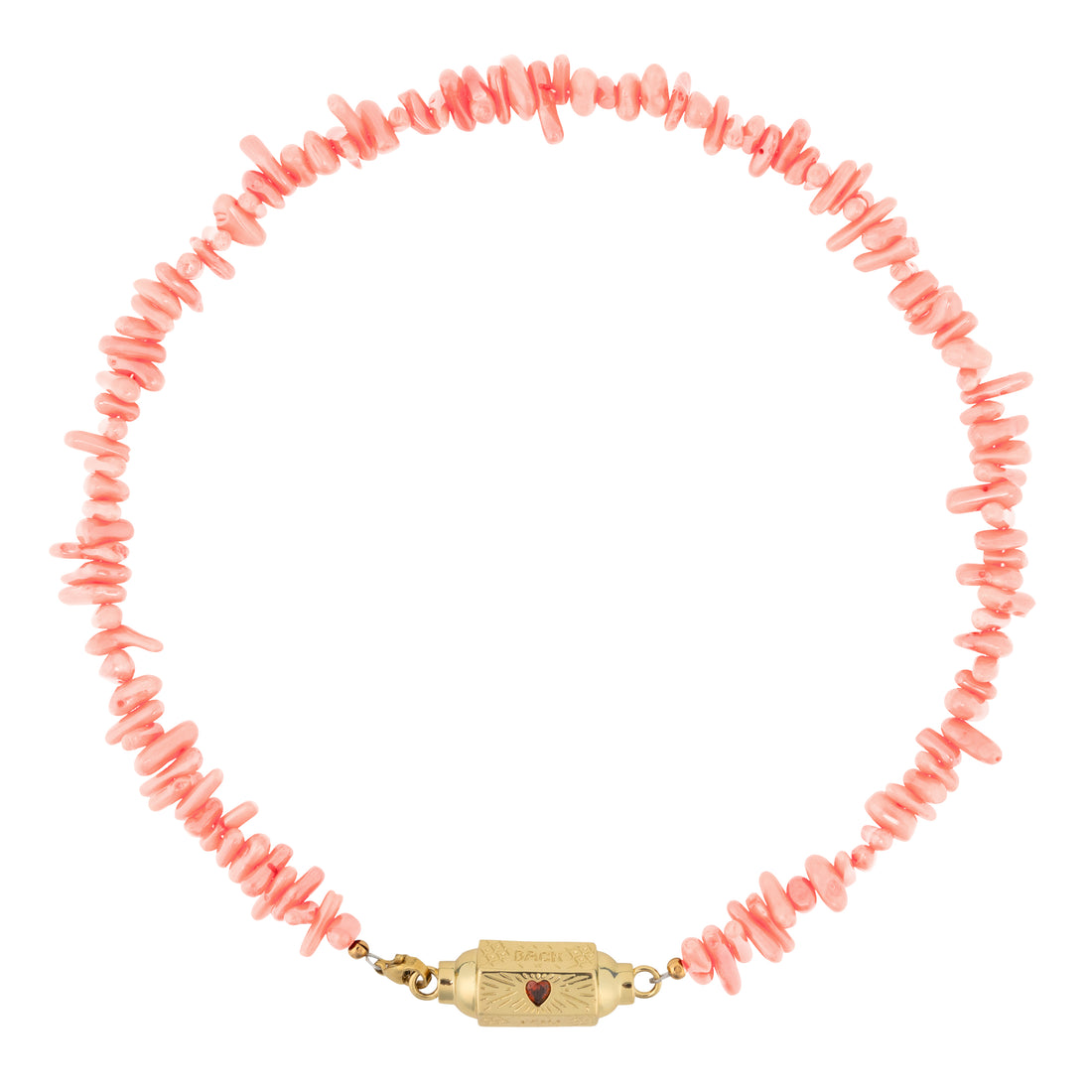 Wishbox ketting bamboekoraal oranjeroze