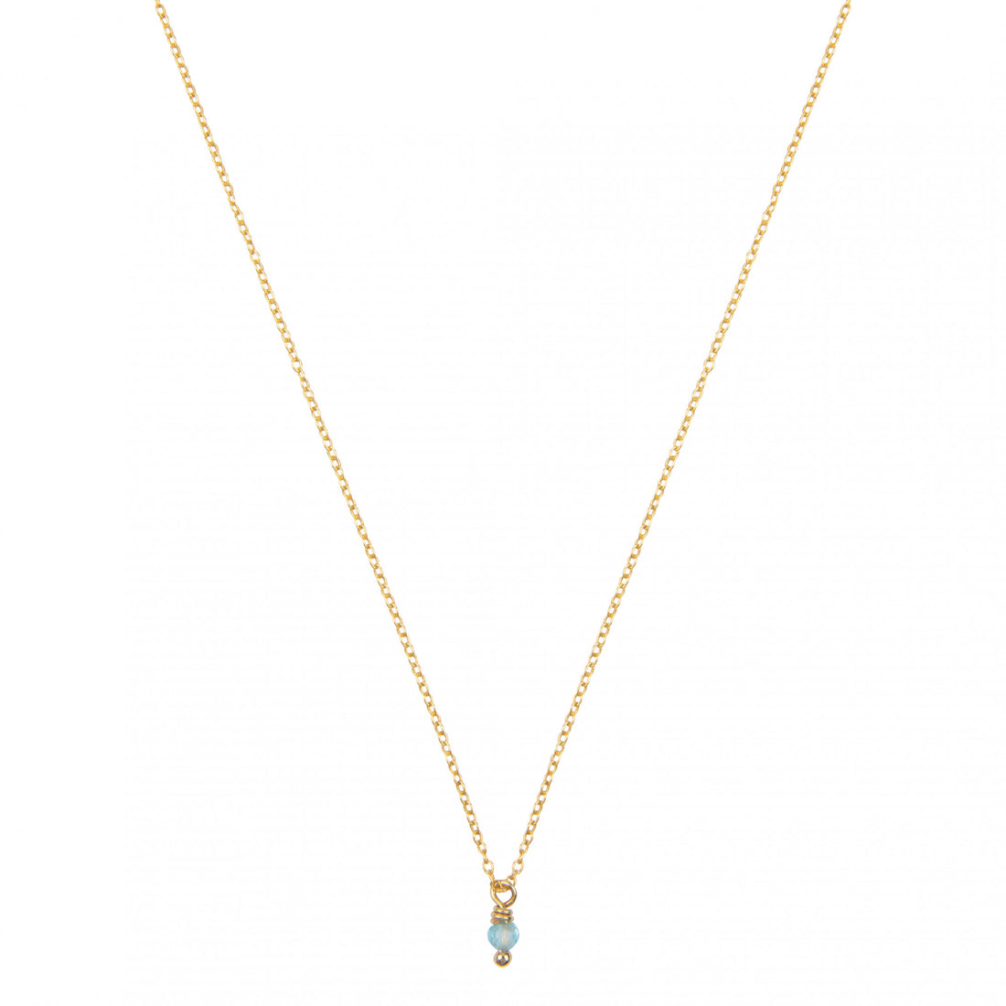 aquamarijn geboortsteenketting goud