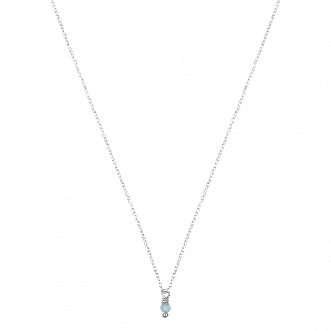 aquamarijn geboortsteenketting zilver