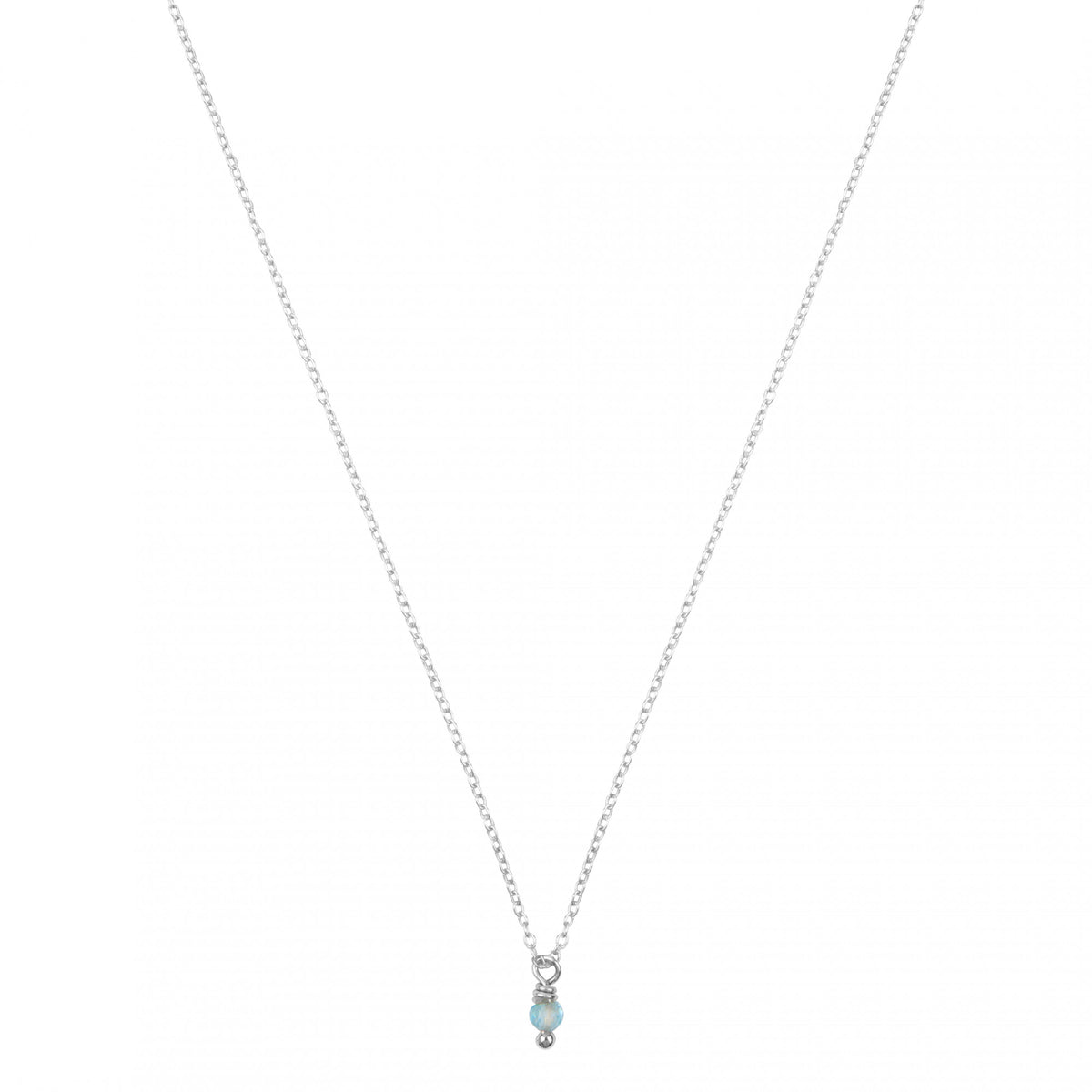 aquamarijn geboortsteenketting zilver