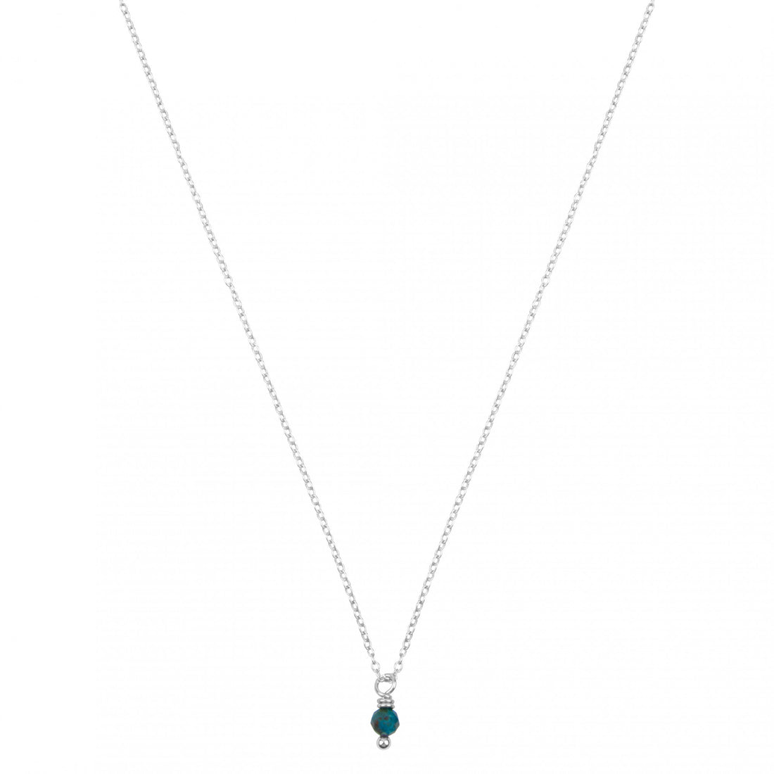 chrysocolla geboortsteenketting zilver