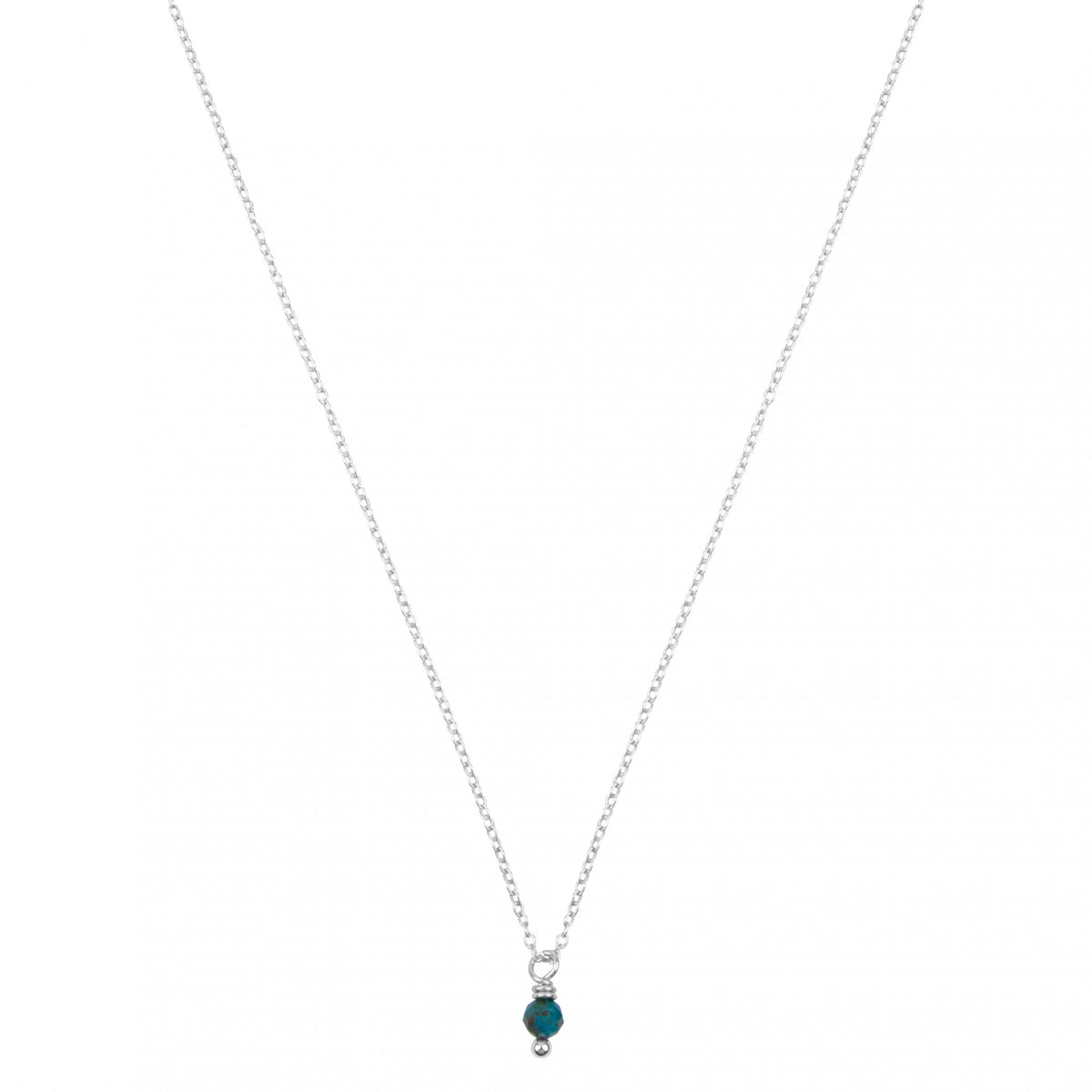 chrysocolla geboortsteenketting zilver