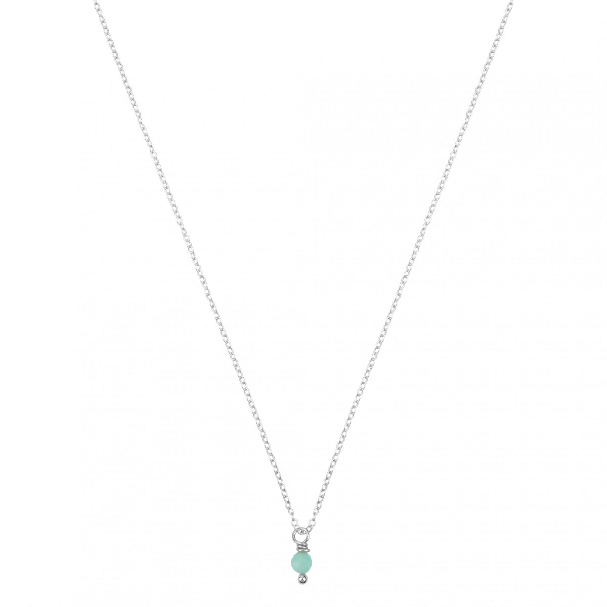 chrysopraas geboortsteenketting zilver