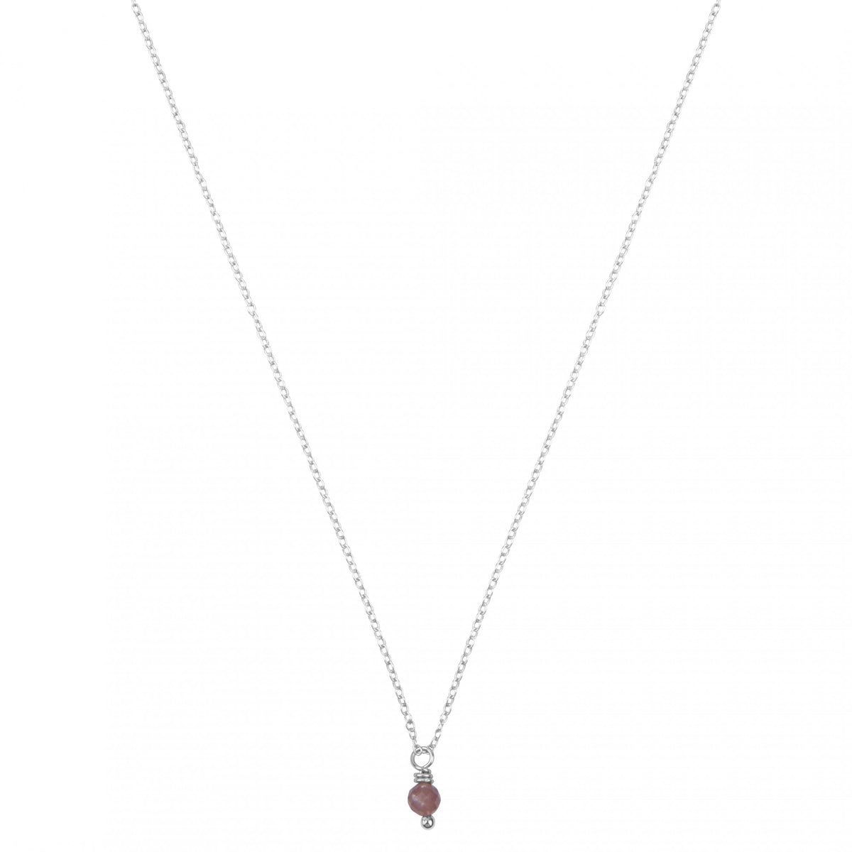 lepidoliet geboortsteenketting zilver