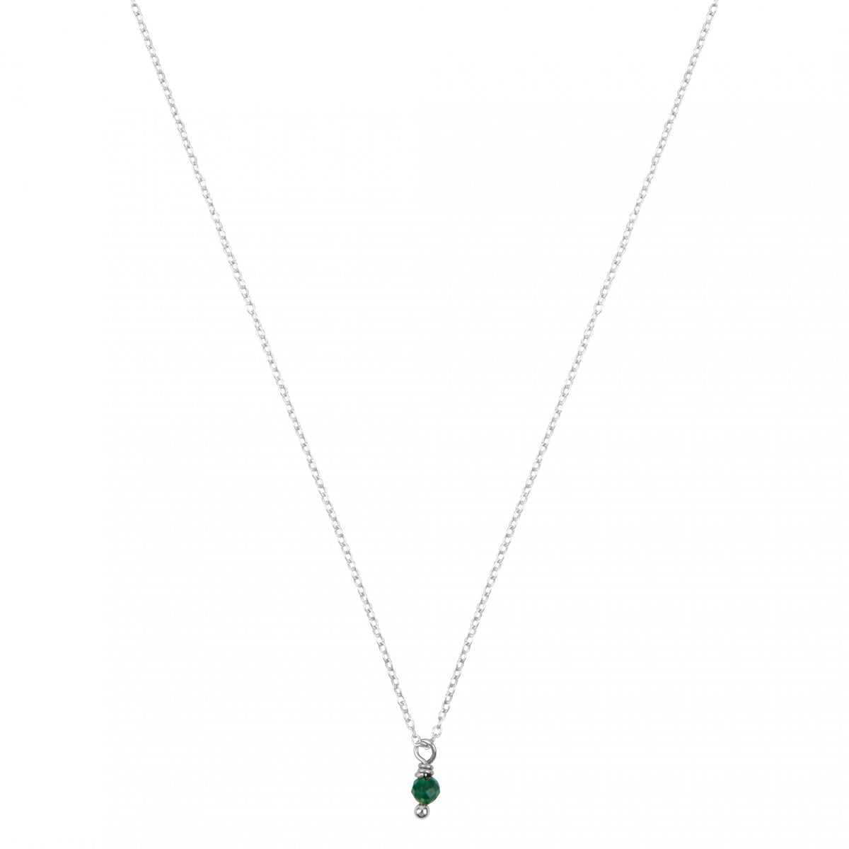 malachiet geboortsteenketting zilver